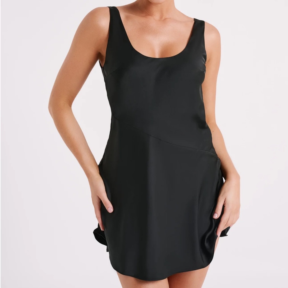 Black slip dress.